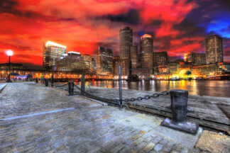 Boston Cityscape at Night 01 - Just Amazing Urban Stock Imagery at Budget Price