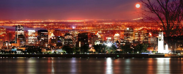 Montreal Skyline in a Beautiful Night