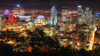 2020 Montreal City View at Night From Mount Royal Lookout - Just Amazing Urban Stock Imagery at Budget Price