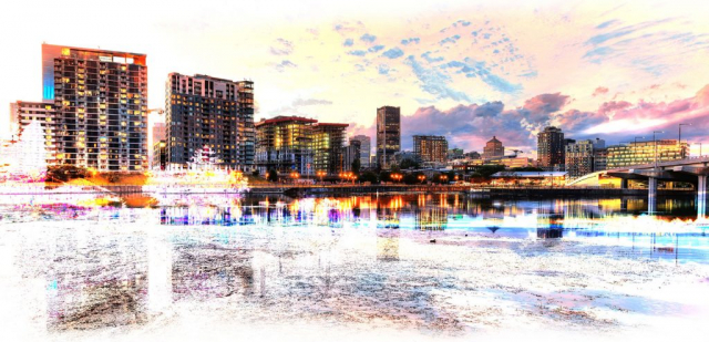 2020 Montreal Cityscape with Colorful Special Effect
