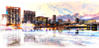 2020 Montreal Cityscape with Colorful Special Effect - Just Amazing Urban Stock Imagery at Budget Price