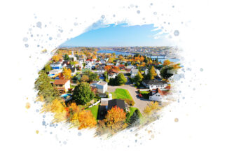 Colorful Saguenay Autumn on White - Just Amazing Urban Stock Imagery