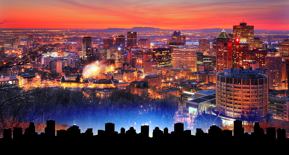 Sunrise Lights on Montreal City - Just Amazing Urban Stock Imagery