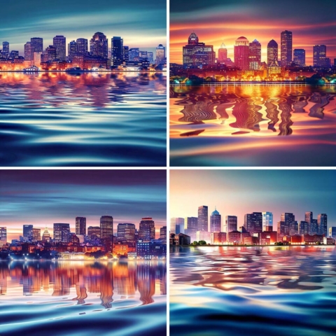 AI Boston Cityscape Scene Images