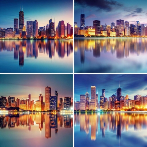 AI Chicago City Scenic Images