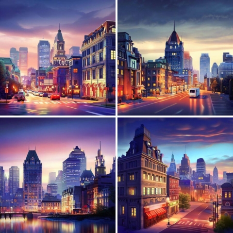 AI Idyllic Urban Scene