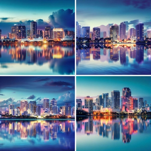 AI Miami Sunrise Cityscape Images