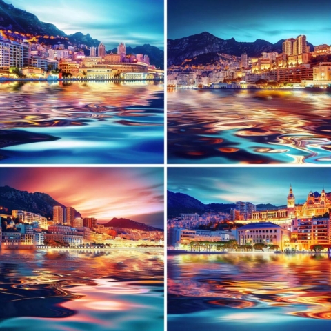 AI Monaco Cityscape Scene Images