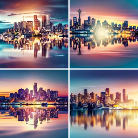 AI Seattle Cityscape Scene Images