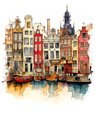 Amsterdam Canal Houses Art