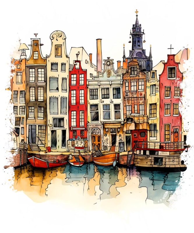 Amsterdam Canal Houses Art
