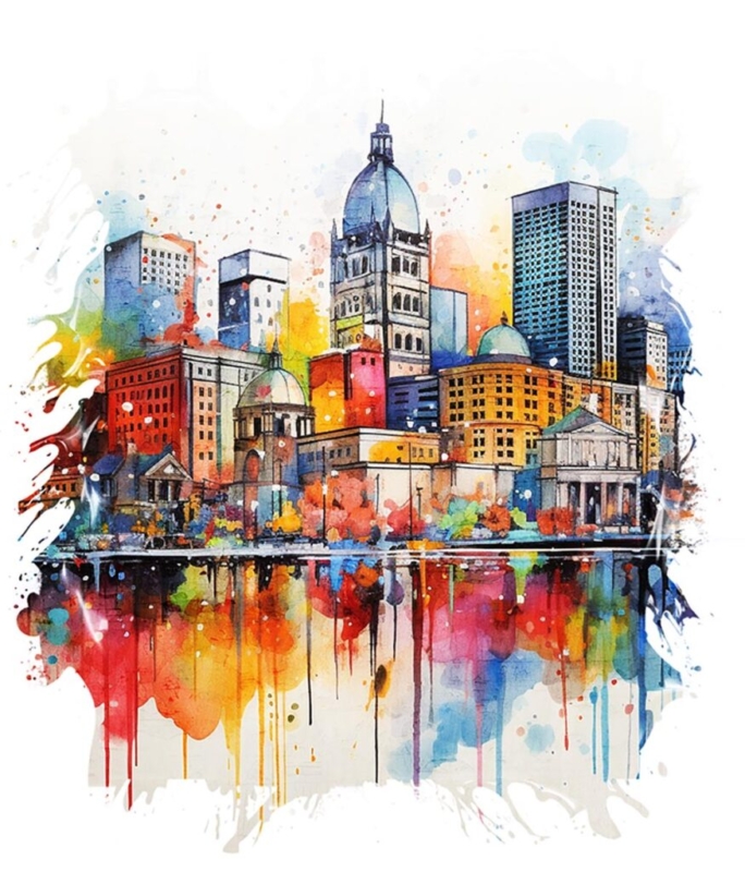 Montreal Abstract Skyline Artwork