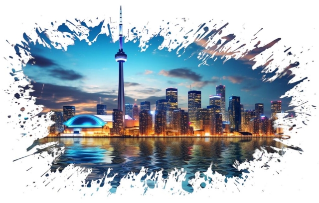 Beautiful Toronto City at Sunset Splash Art