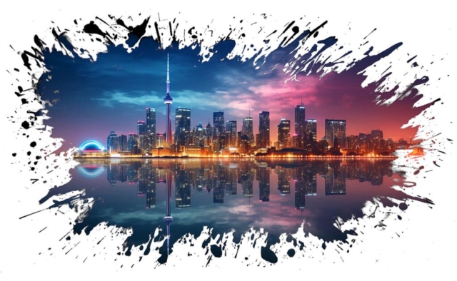 Colorful Toronto City at Sunset Splash Art