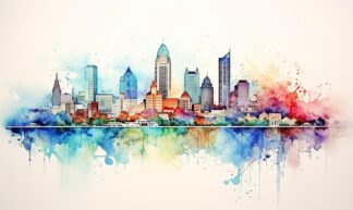 Creative Cityscape Pastel Aquarel Art