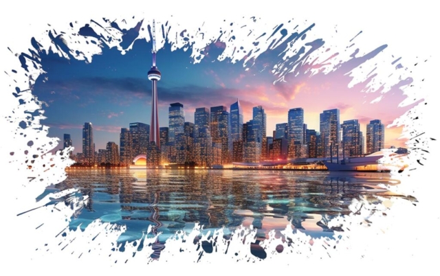 Majestic Toronto City at Sunset Splash Art